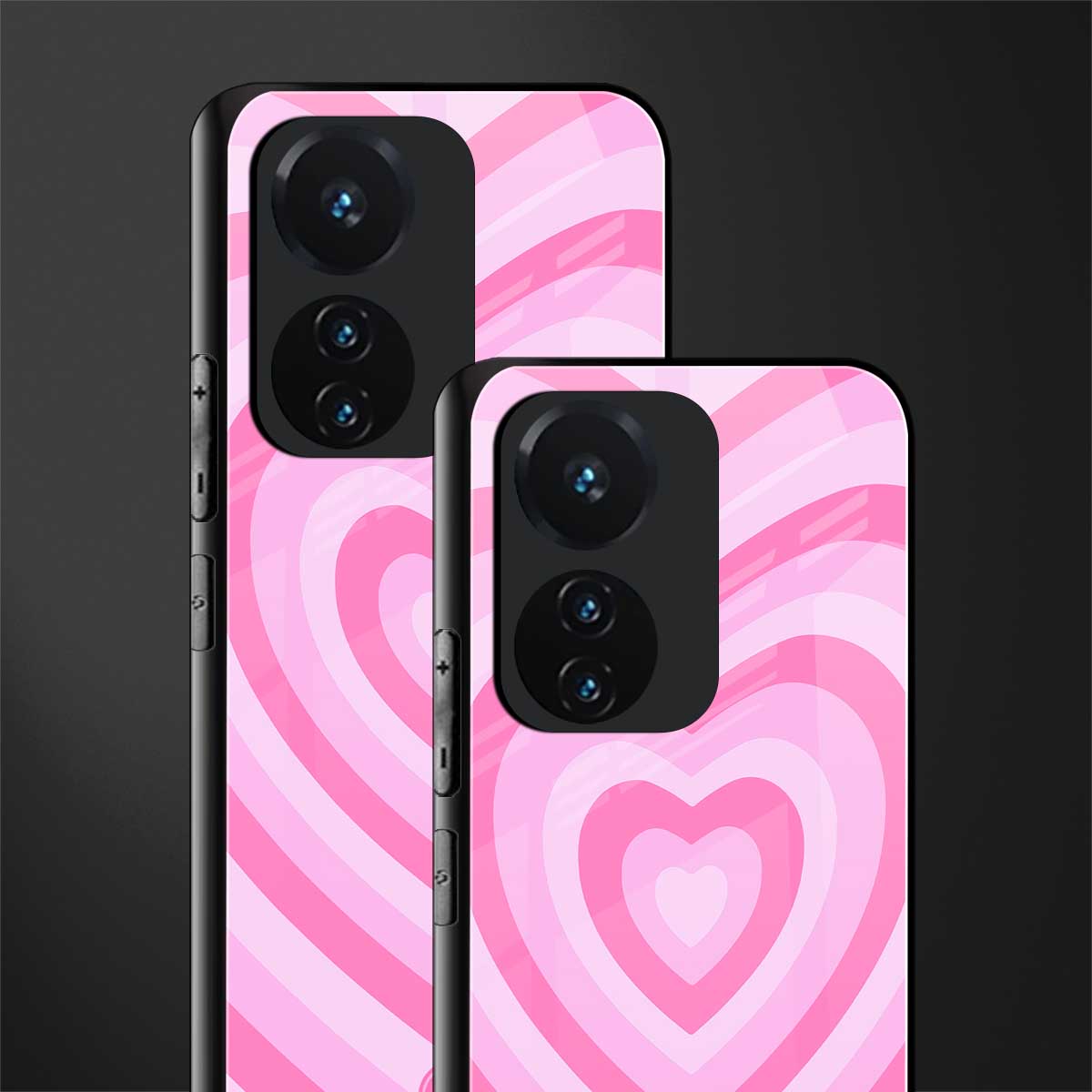 y2k pink hearts aesthetic back phone cover | glass case for vivo t1 44w 4g