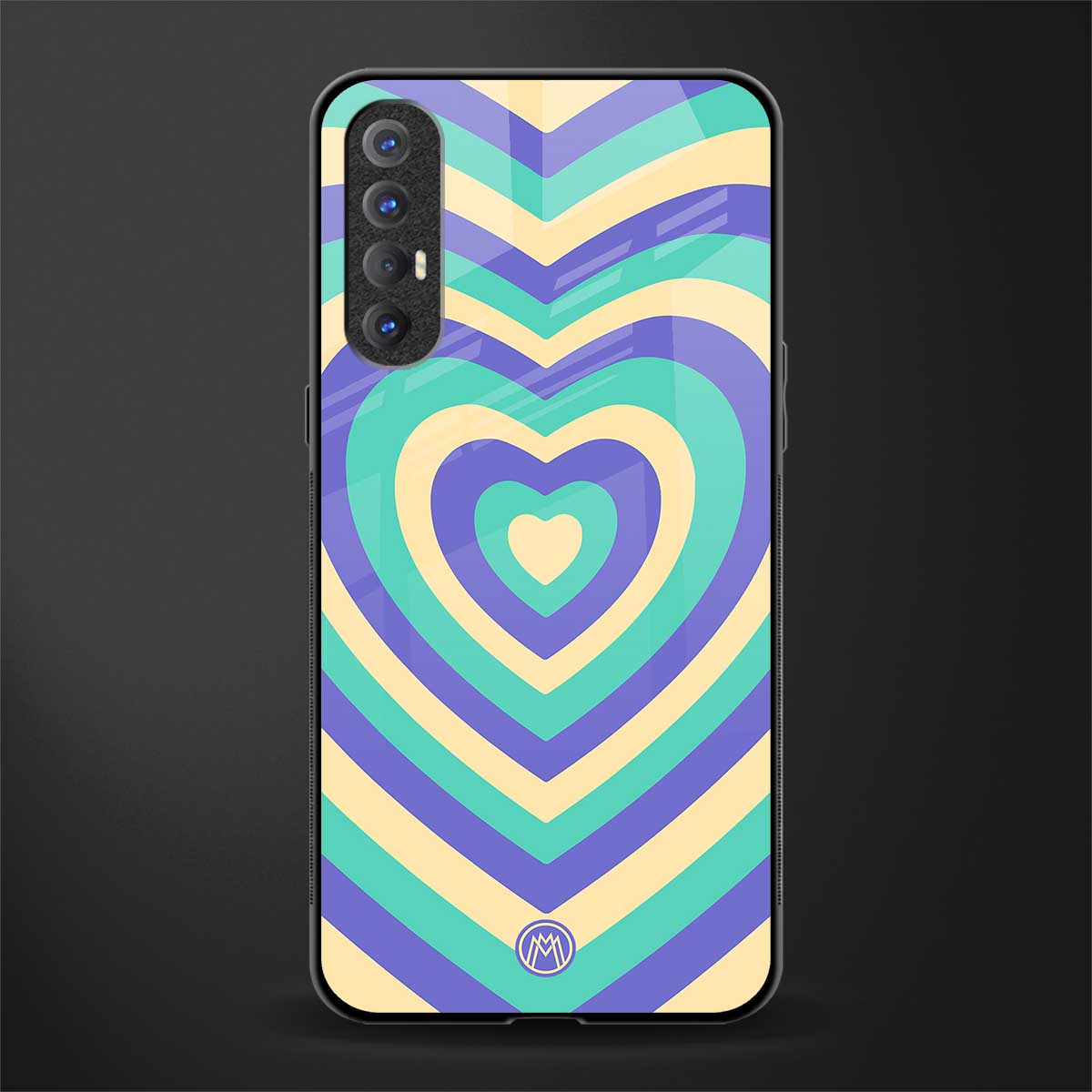 y2k purple creams heart aesthetic glass case for oppo reno 3 pro image