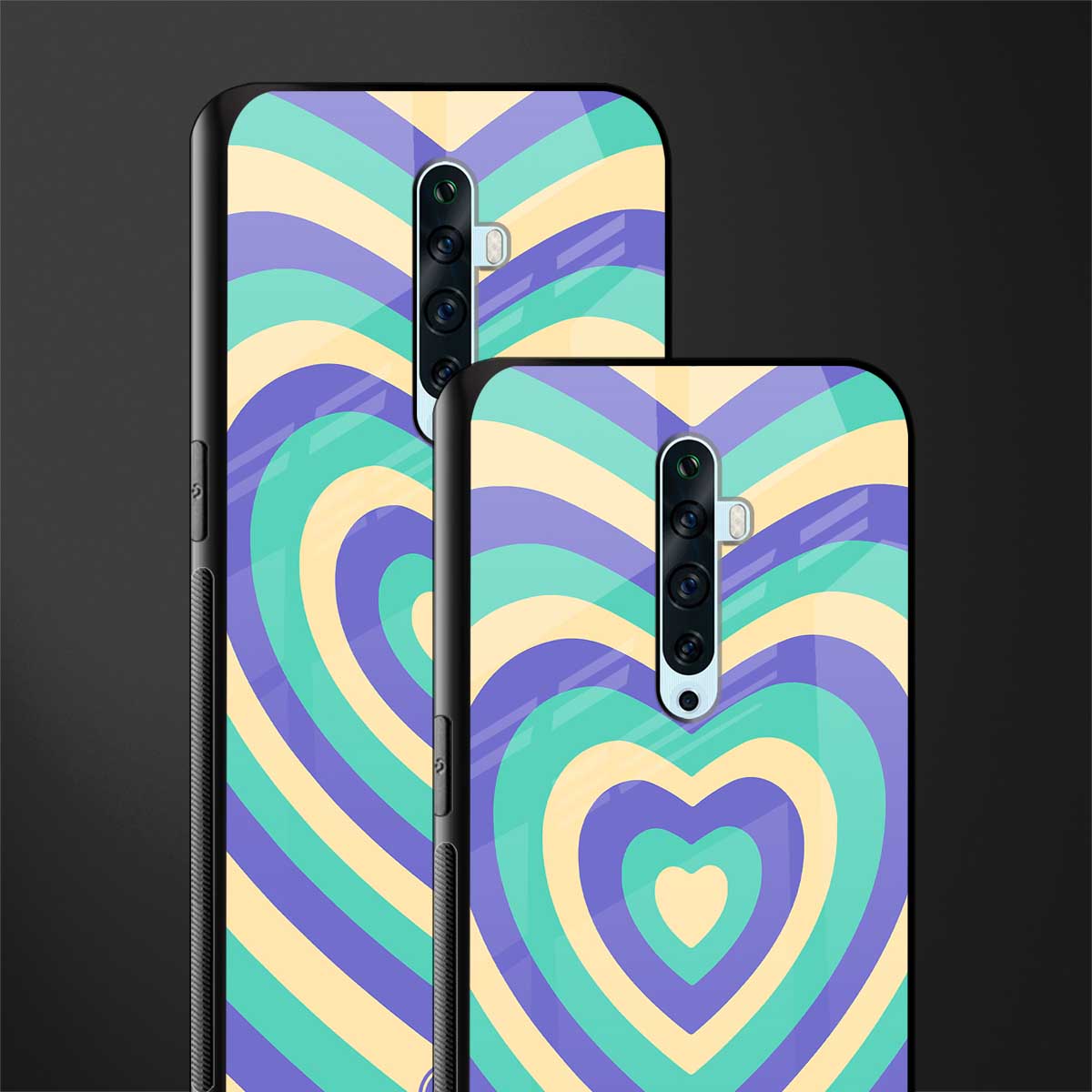 y2k purple creams heart aesthetic glass case for oppo reno 2f image-2