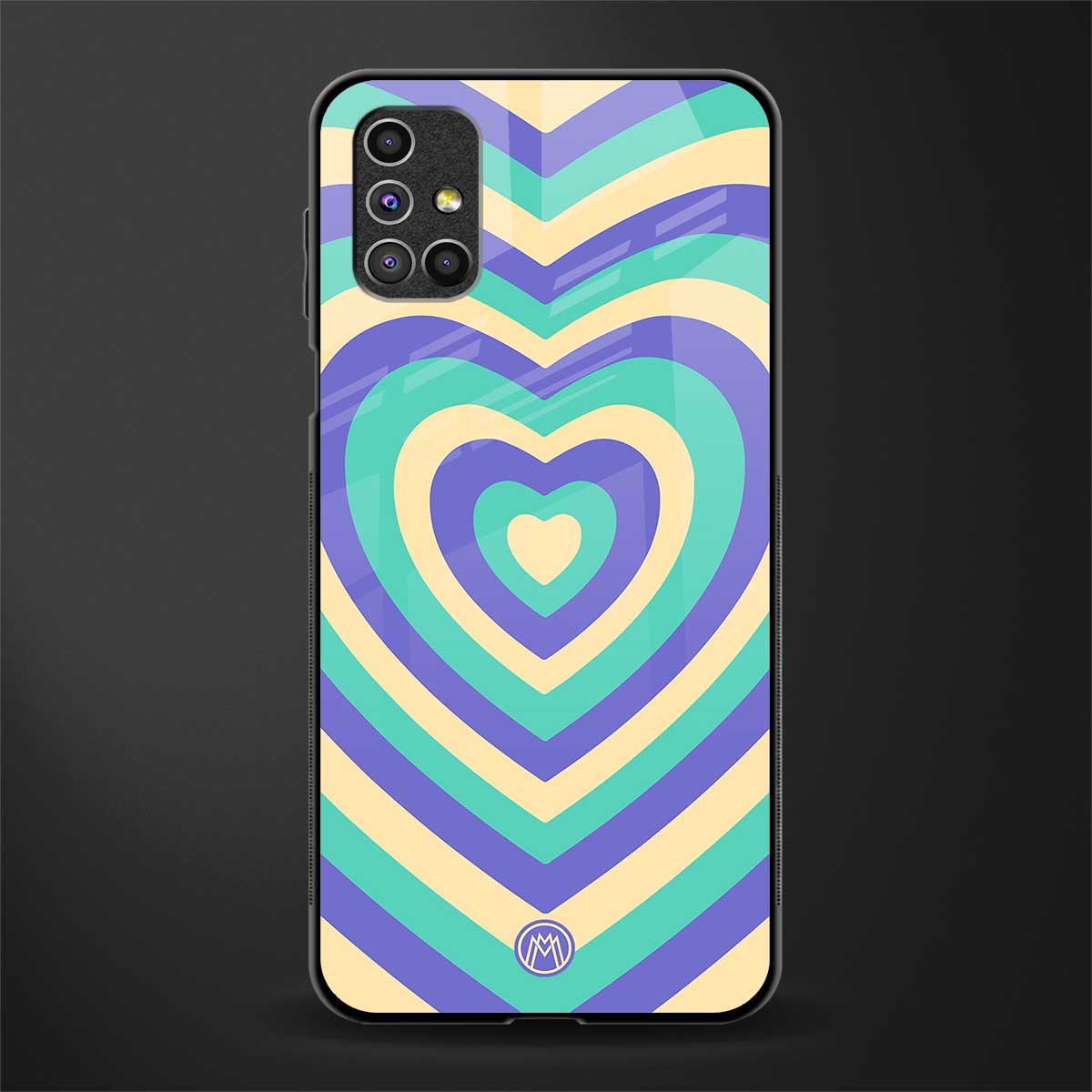 y2k purple creams heart aesthetic glass case for samsung galaxy m51 image