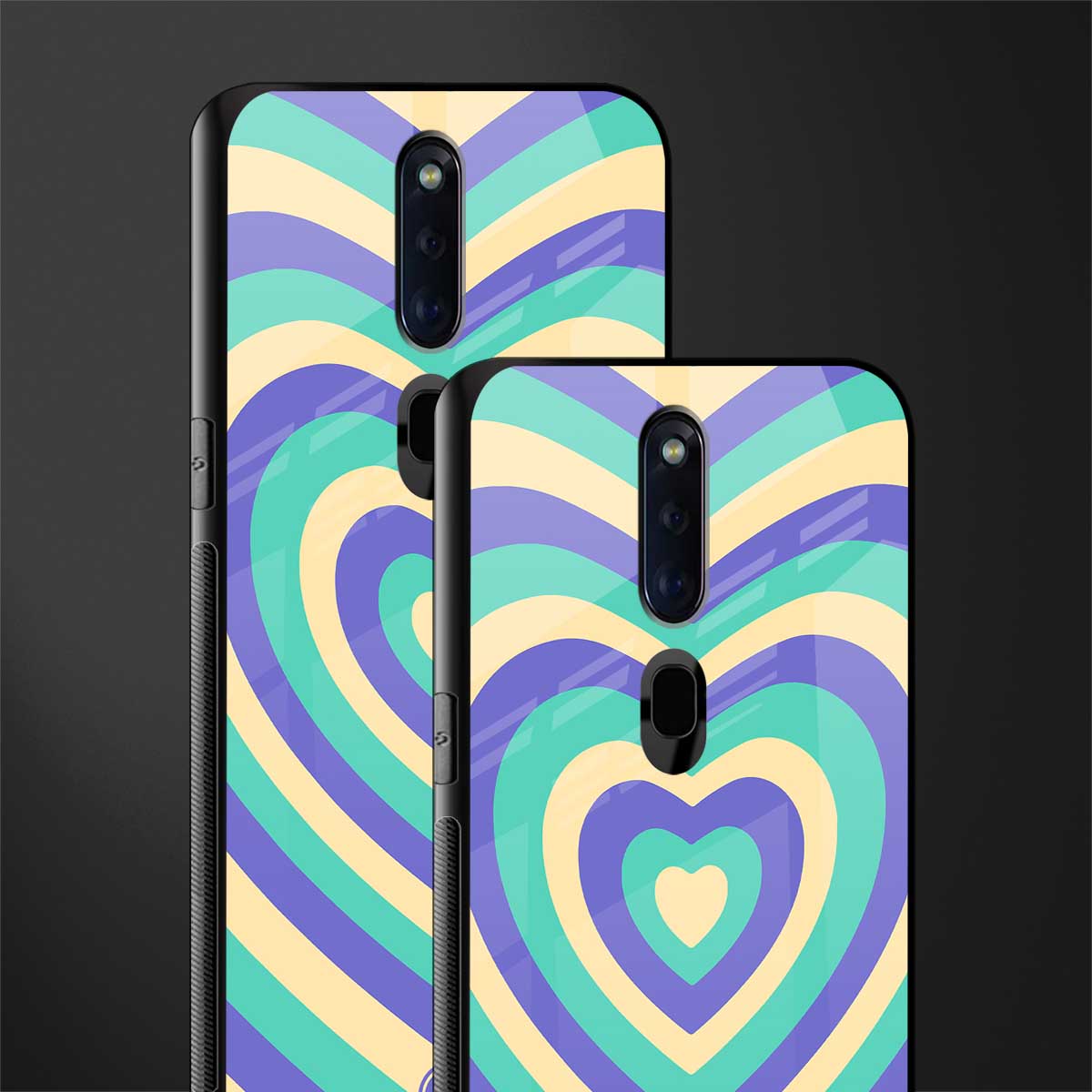 y2k purple creams heart aesthetic glass case for oppo f11 pro image-2