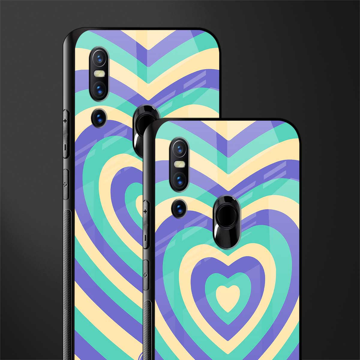 y2k purple creams heart aesthetic glass case for vivo v15 image-2