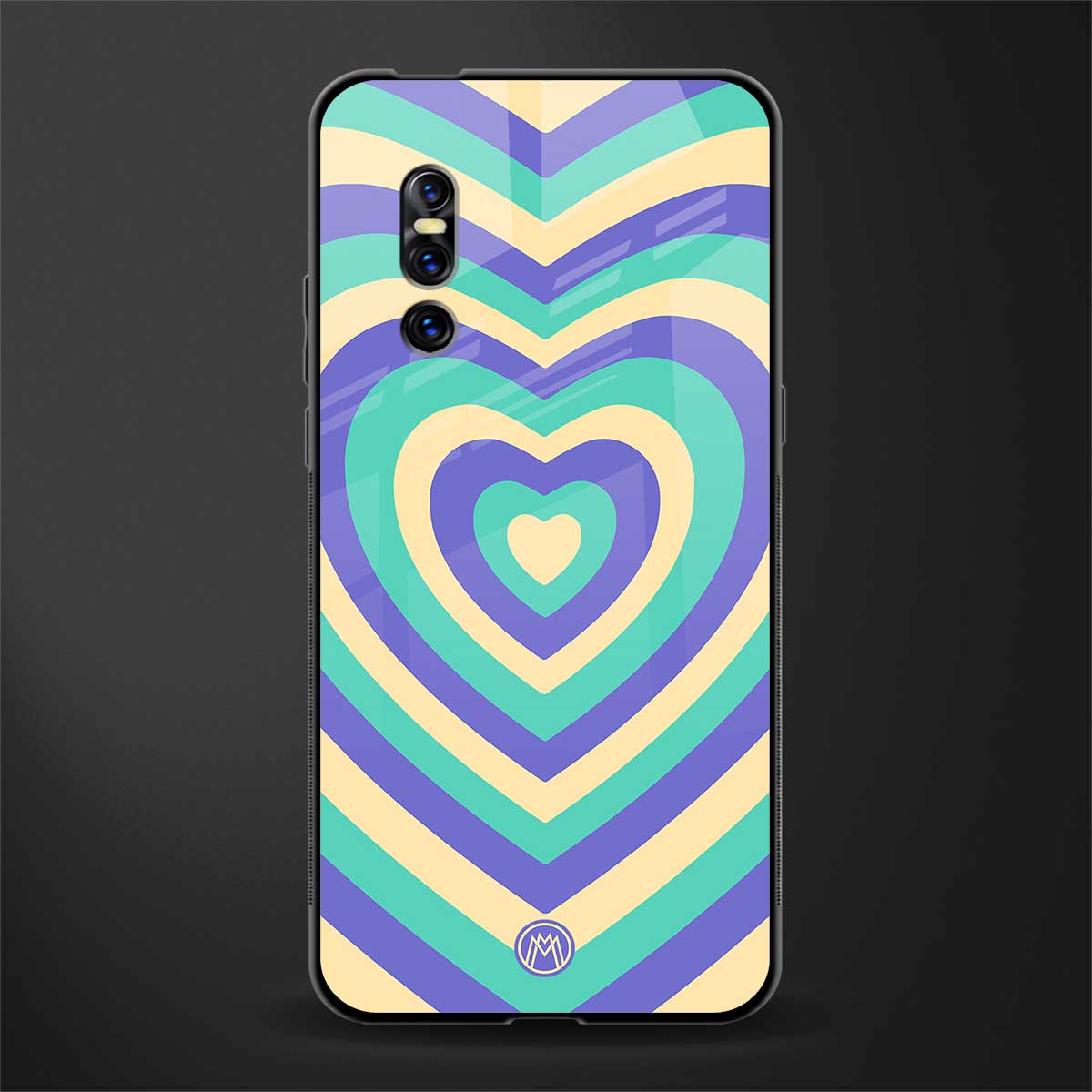 y2k purple creams heart aesthetic glass case for vivo v15 pro image