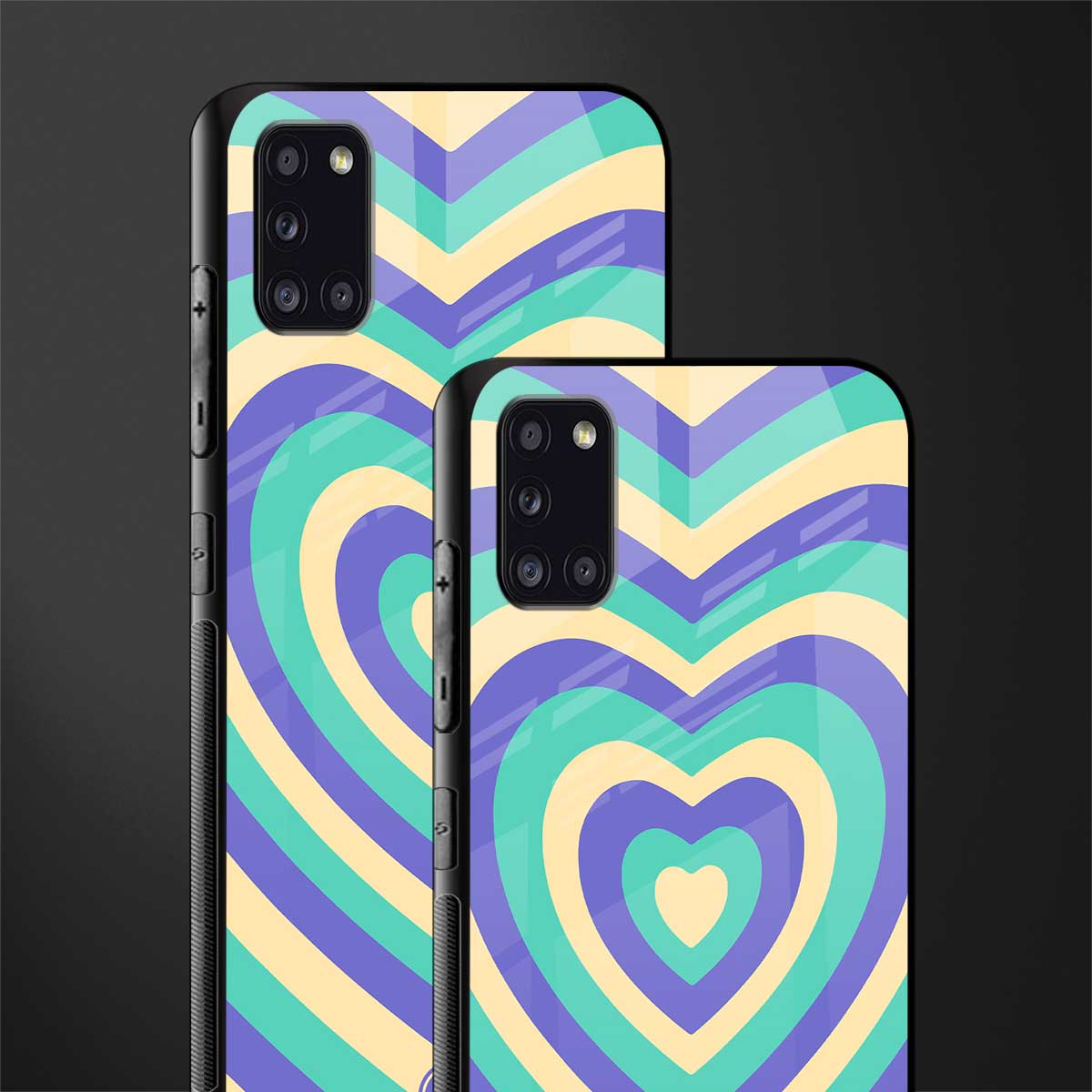 y2k purple creams heart aesthetic glass case for samsung galaxy a31 image-2