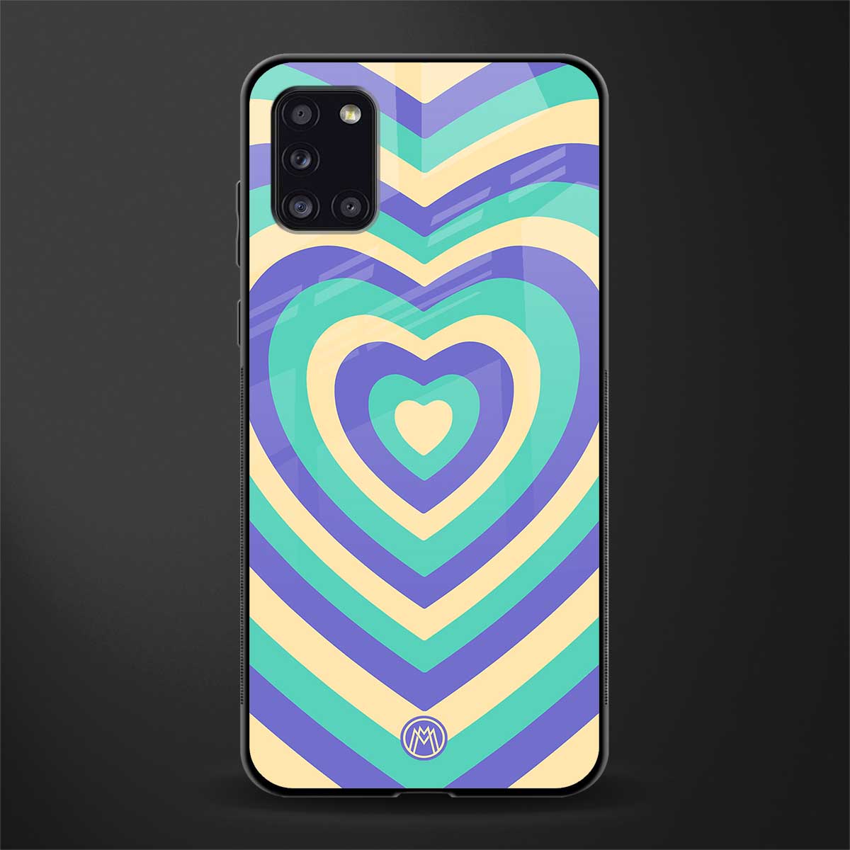 y2k purple creams heart aesthetic glass case for samsung galaxy a31 image