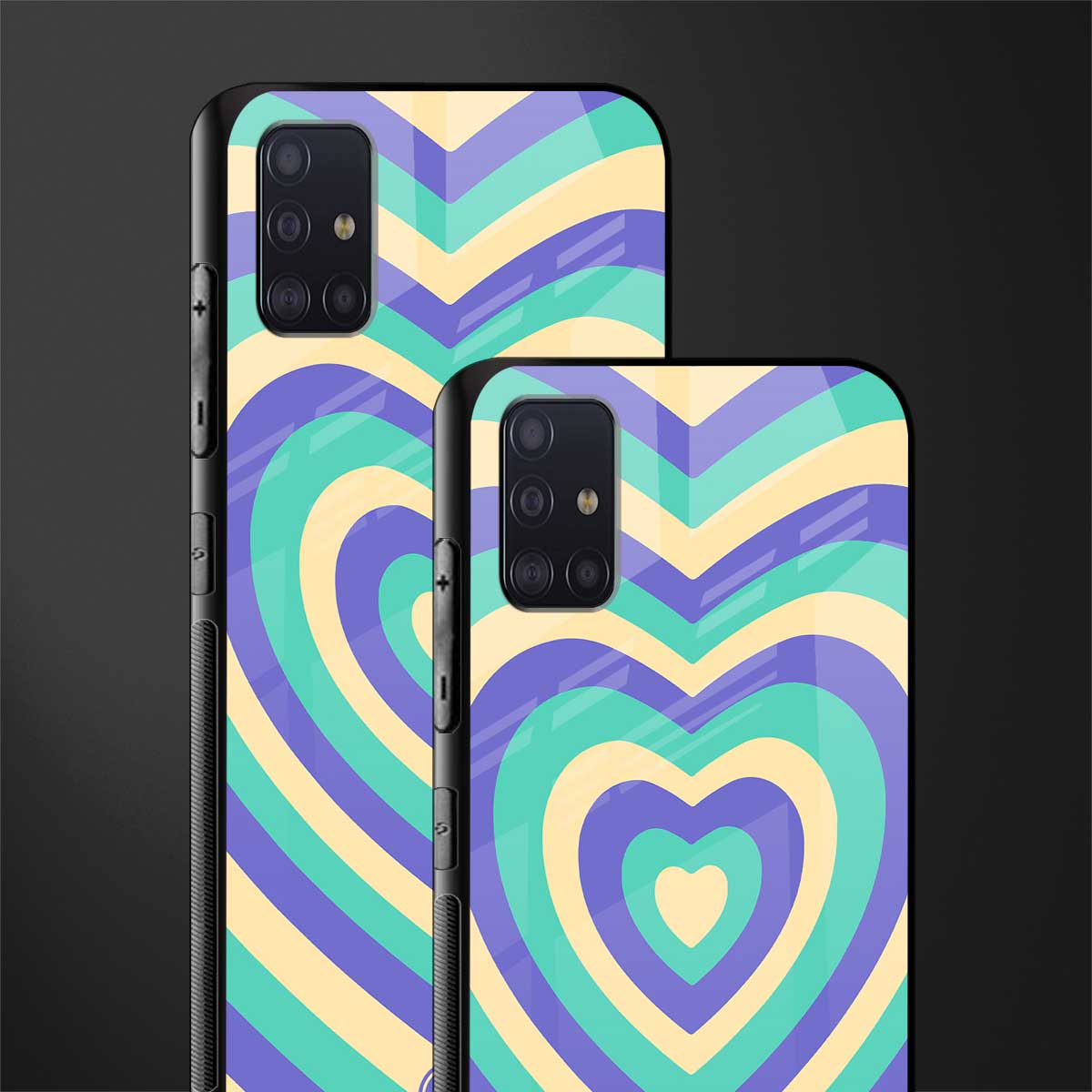 y2k purple creams heart aesthetic glass case for samsung galaxy a71 image-2