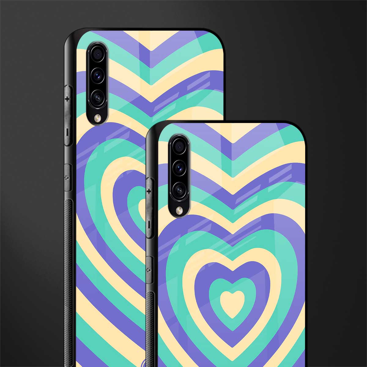 y2k purple creams heart aesthetic glass case for samsung galaxy a70 image-2