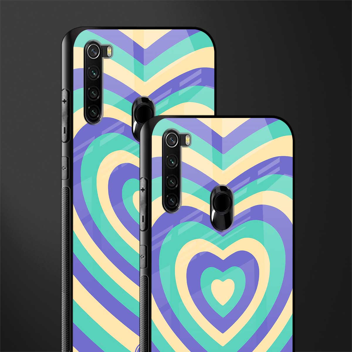 y2k purple creams heart aesthetic glass case for redmi note 8 image-2