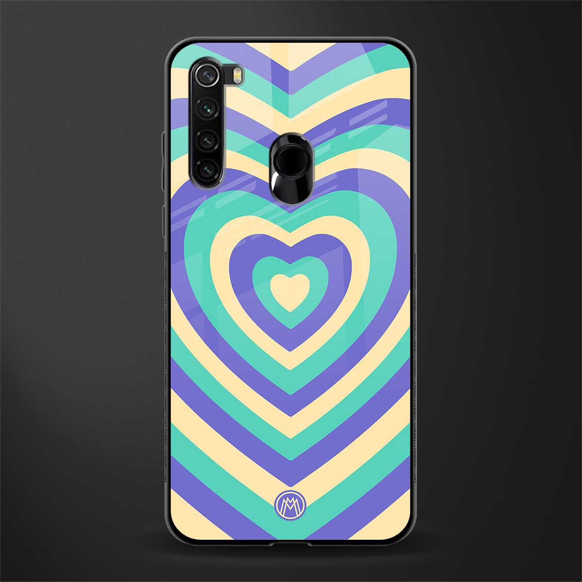 y2k purple creams heart aesthetic glass case for redmi note 8 image