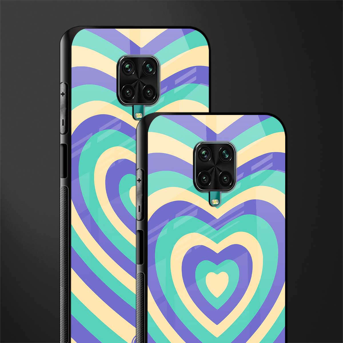 y2k purple creams heart aesthetic glass case for poco m2 pro image-2