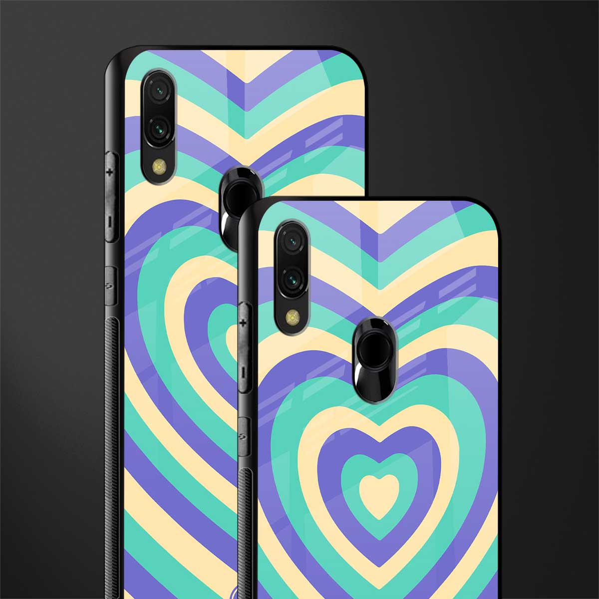 y2k purple creams heart aesthetic glass case for redmi y3 image-2