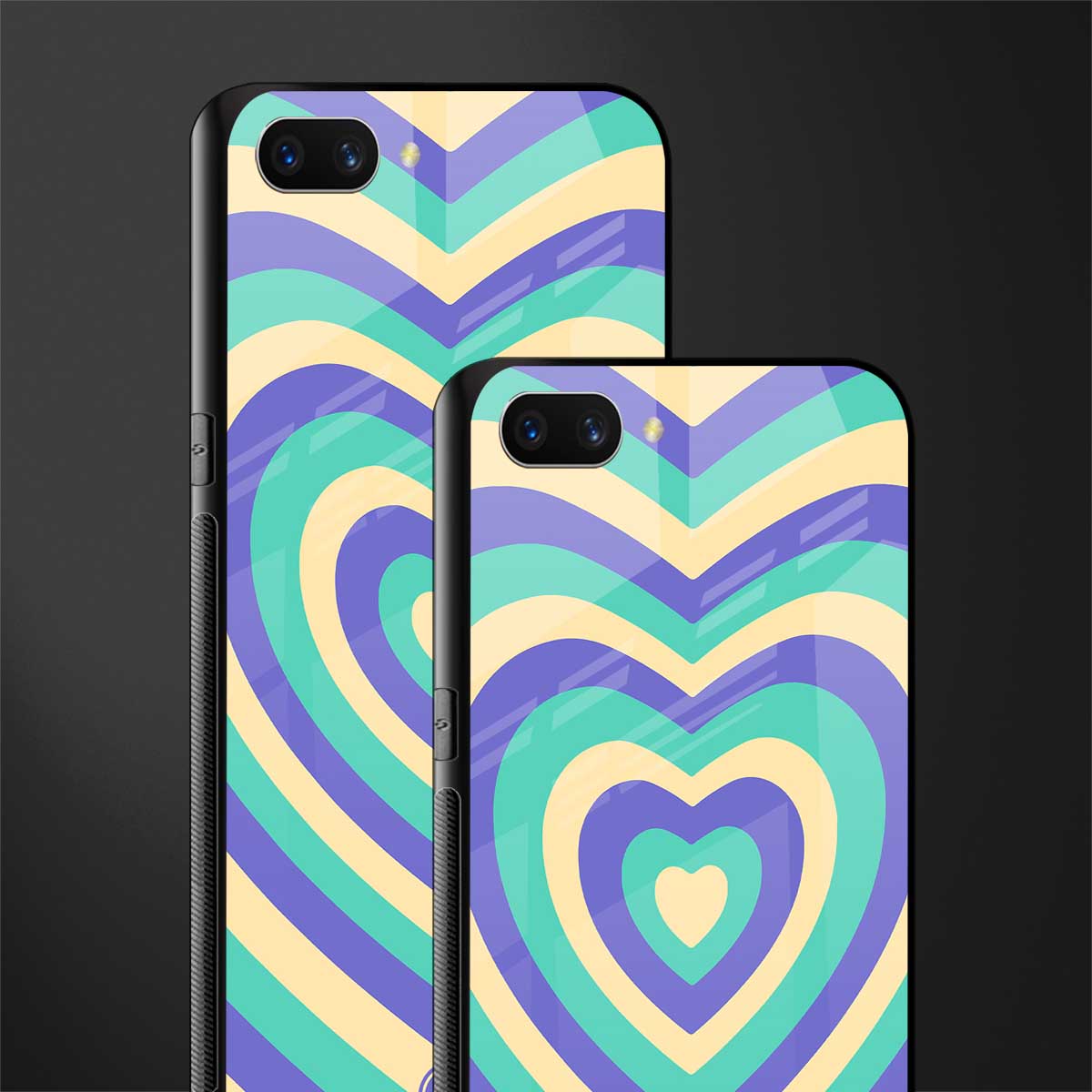 y2k purple creams heart aesthetic glass case for realme c1 image-2