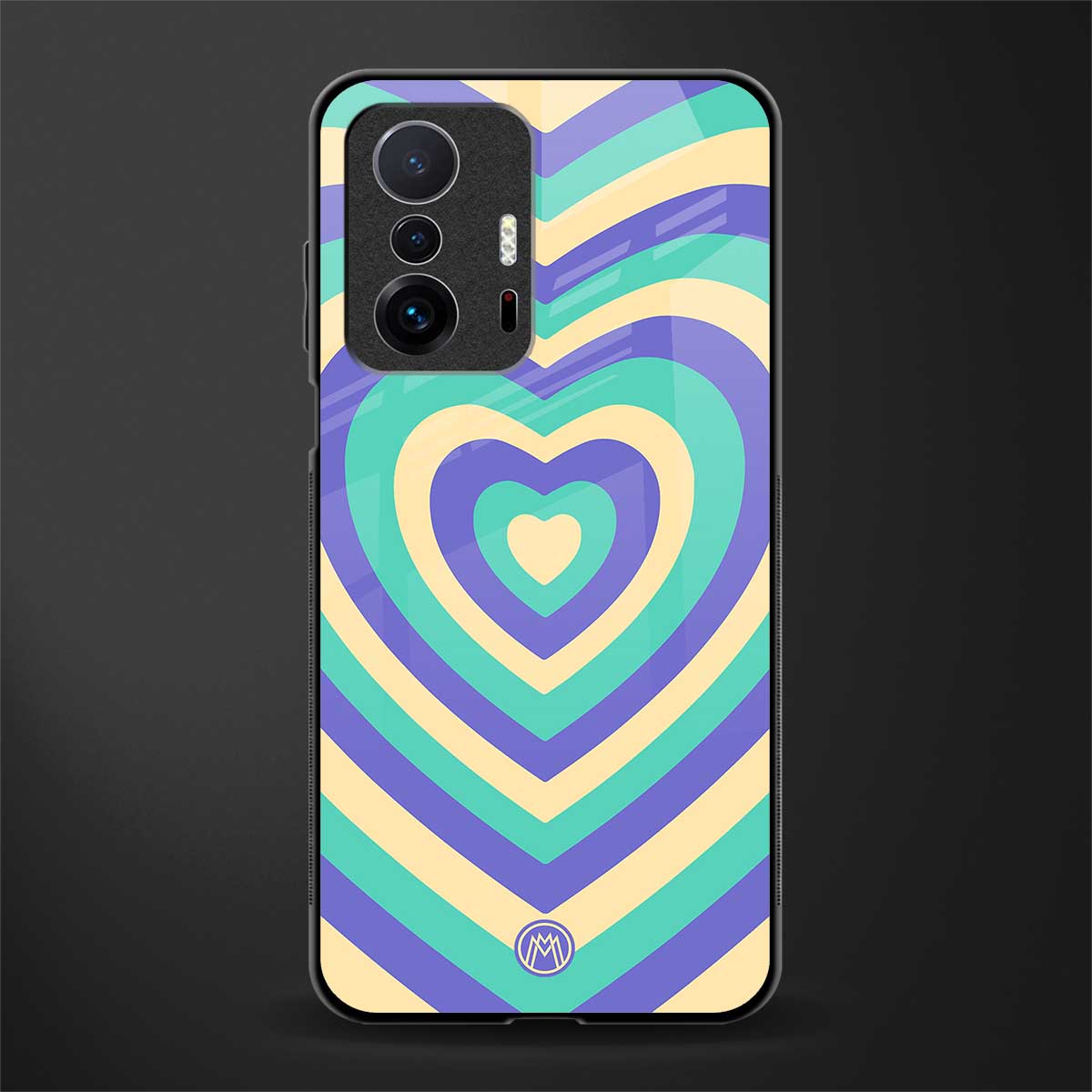 y2k purple creams heart aesthetic glass case for mi 11t pro 5g image