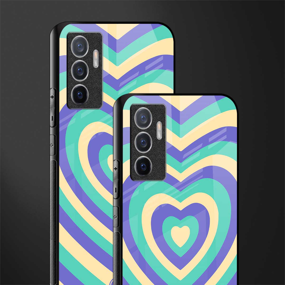 y2k purple creams heart aesthetic glass case for vivo v23e image-2