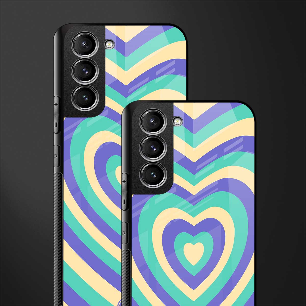 y2k purple creams heart aesthetic glass case for samsung galaxy s21 plus image-2