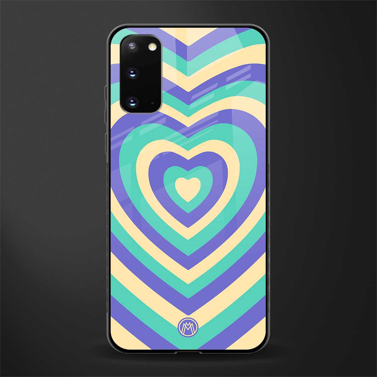 y2k purple creams heart aesthetic glass case for samsung galaxy s20 image
