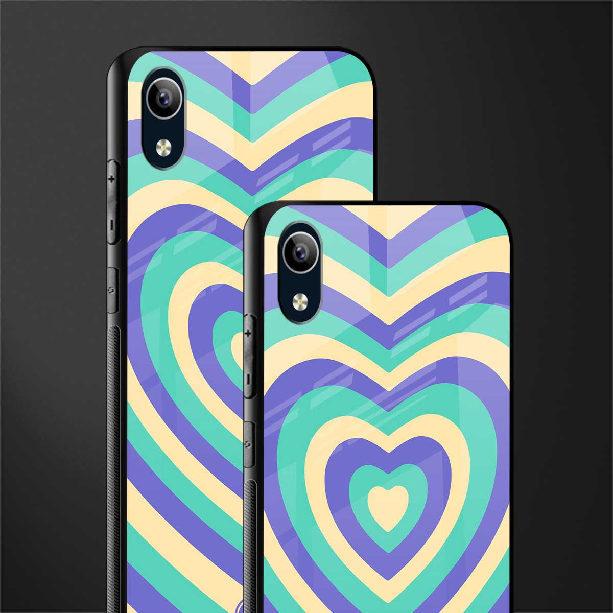 y2k purple creams heart aesthetic glass case for vivo y90 image-2