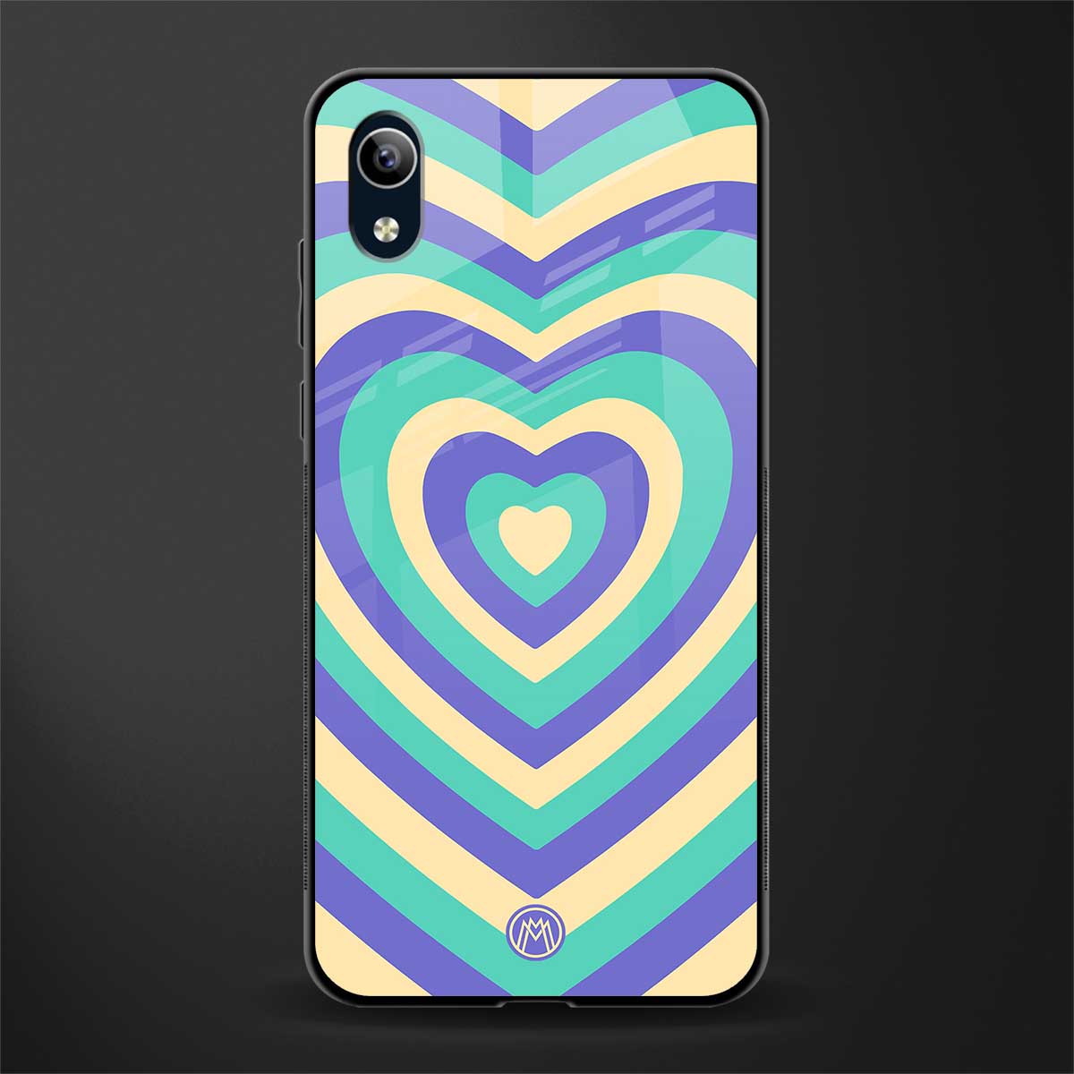 y2k purple creams heart aesthetic glass case for vivo y90 image