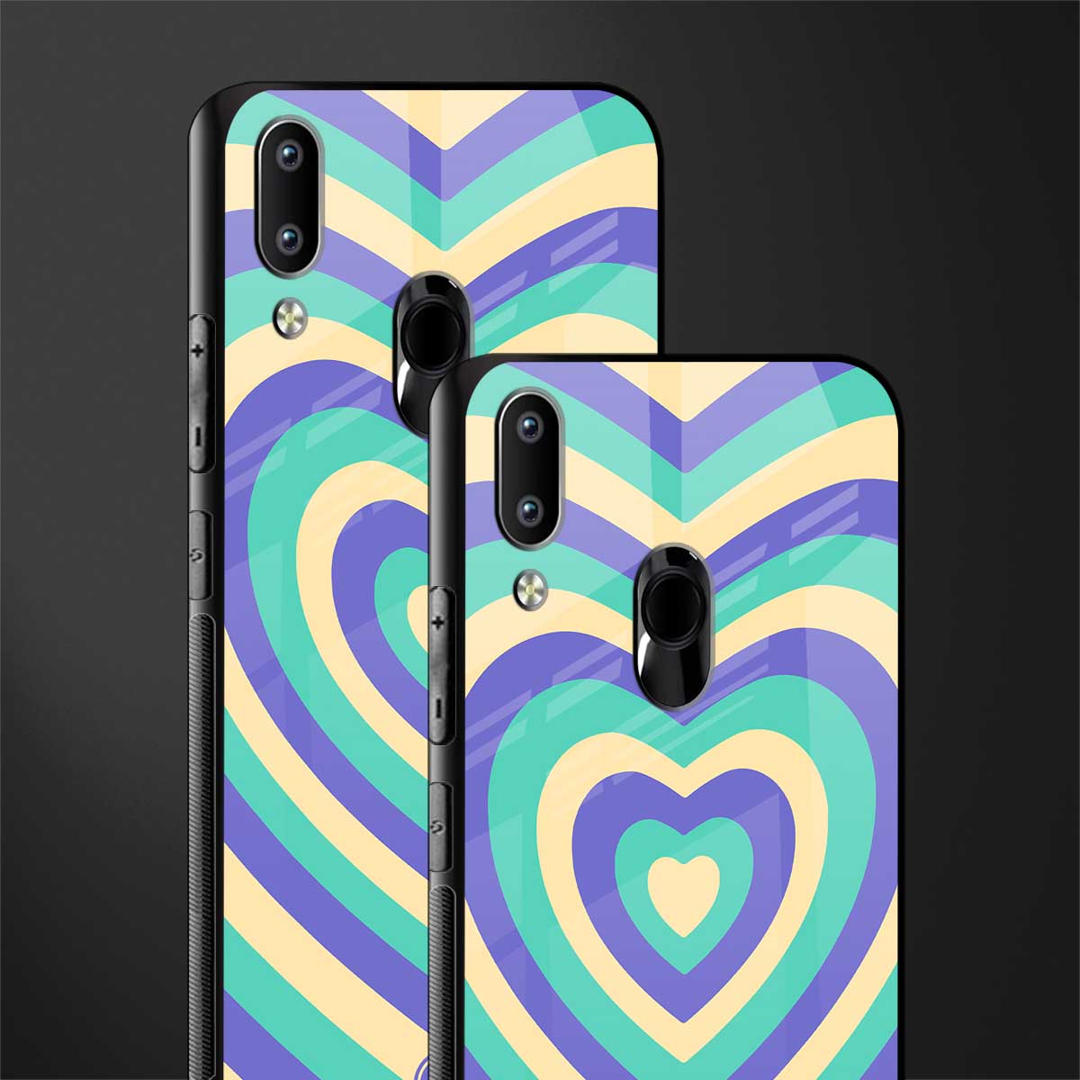 y2k purple creams heart aesthetic glass case for vivo y91 image-2