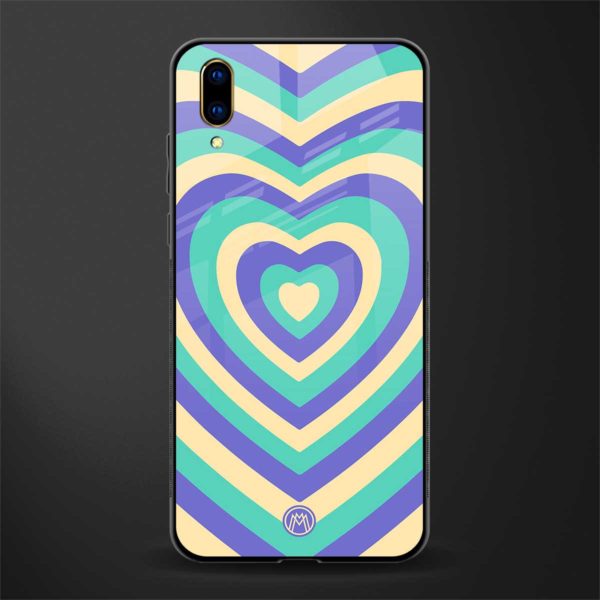 y2k purple creams heart aesthetic glass case for vivo v11 pro image