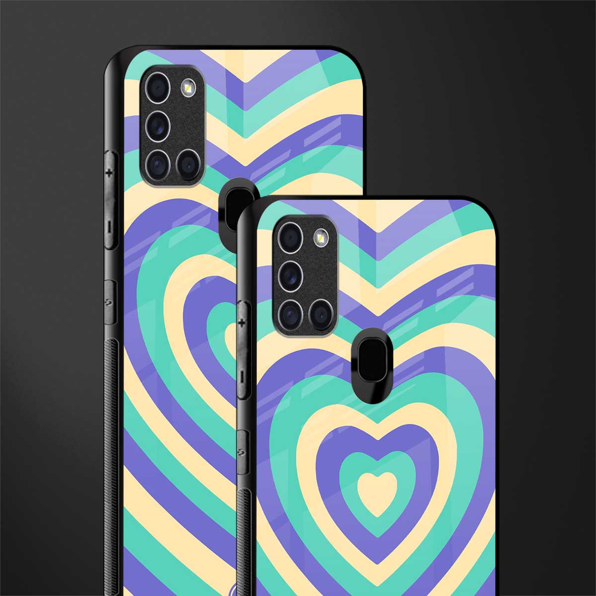 y2k purple creams heart aesthetic glass case for samsung galaxy a21s image-2