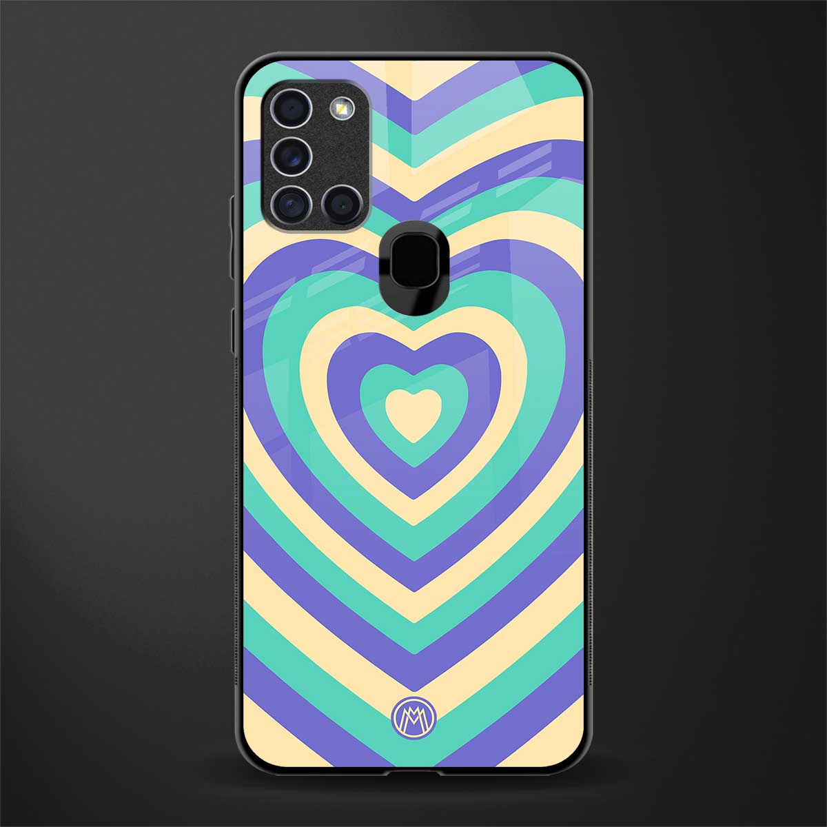 y2k purple creams heart aesthetic glass case for samsung galaxy a21s image