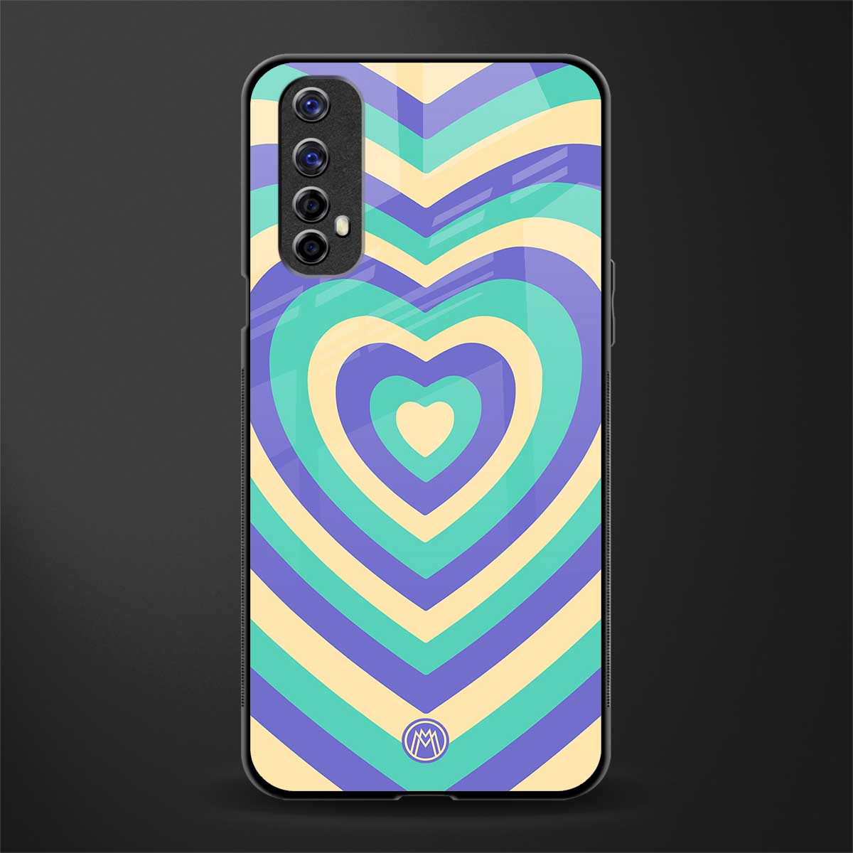 y2k purple creams heart aesthetic glass case for realme 7 image