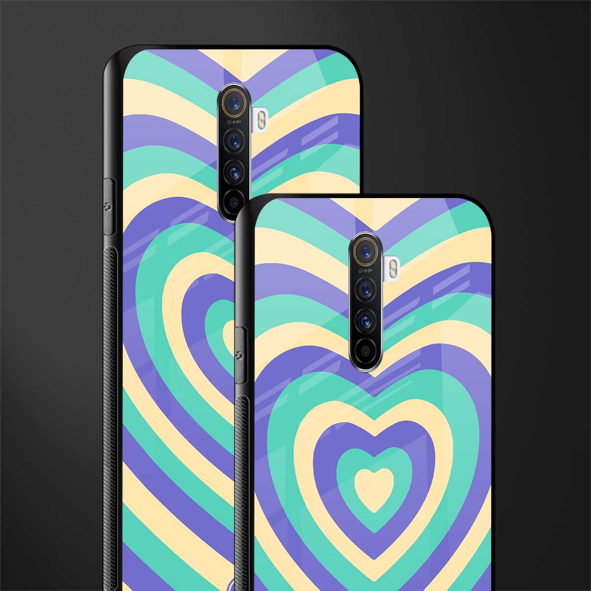 y2k purple creams heart aesthetic glass case for realme x2 pro image-2