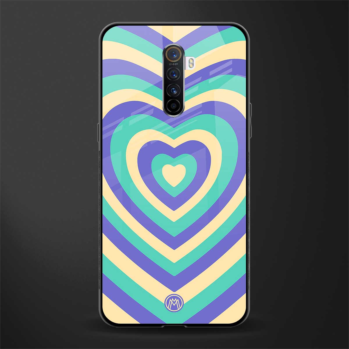 y2k purple creams heart aesthetic glass case for realme x2 pro image