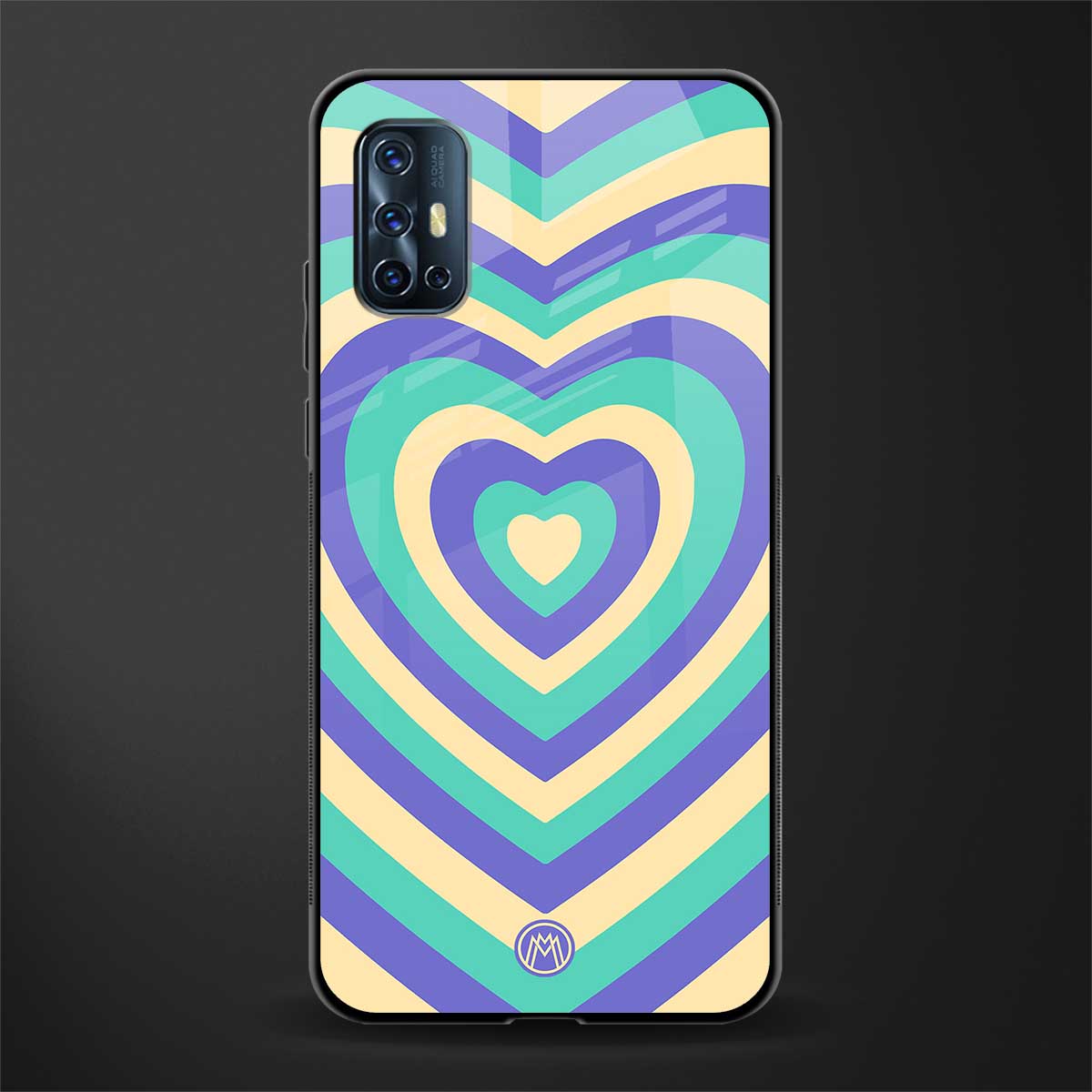 y2k purple creams heart aesthetic glass case for vivo v17 image
