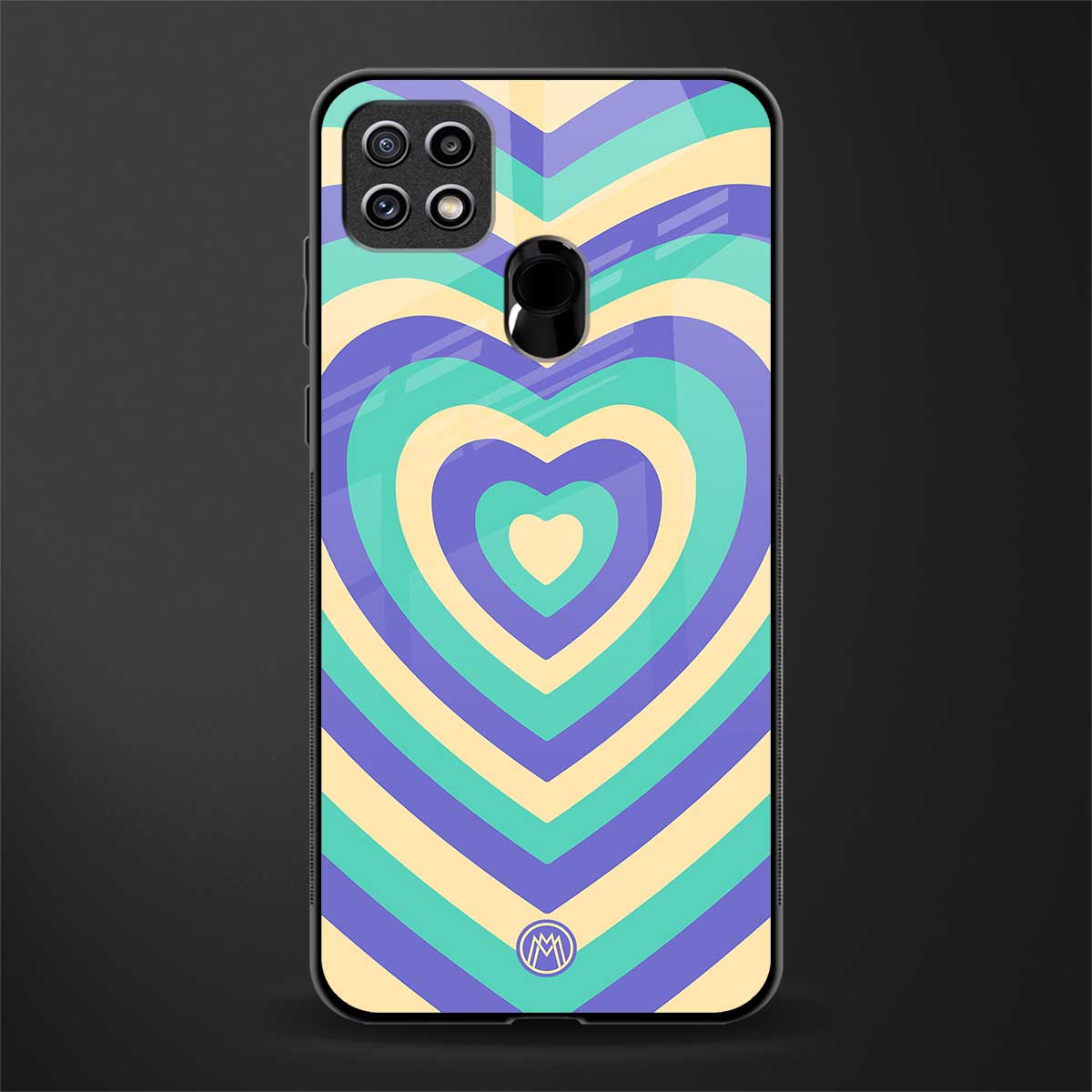 y2k purple creams heart aesthetic glass case for oppo a15s image