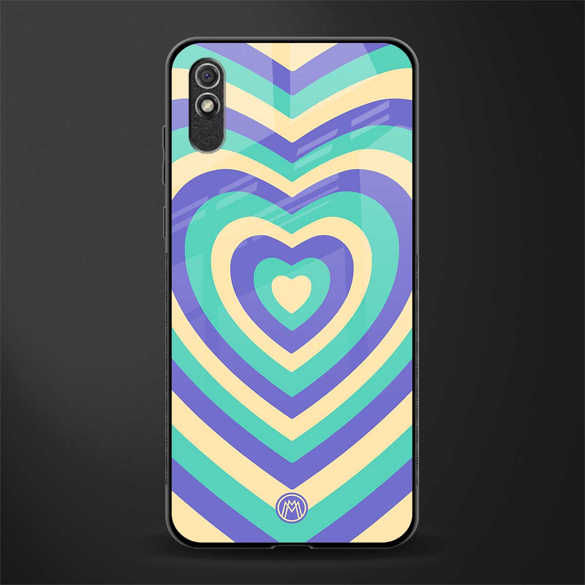 y2k purple creams heart aesthetic glass case for redmi 9a image