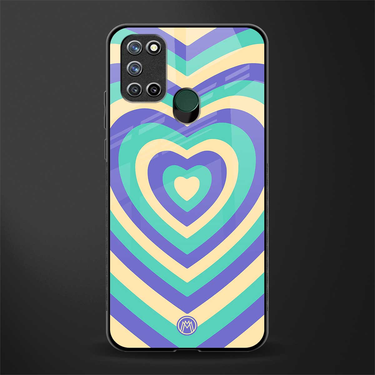 y2k purple creams heart aesthetic glass case for realme 7i image