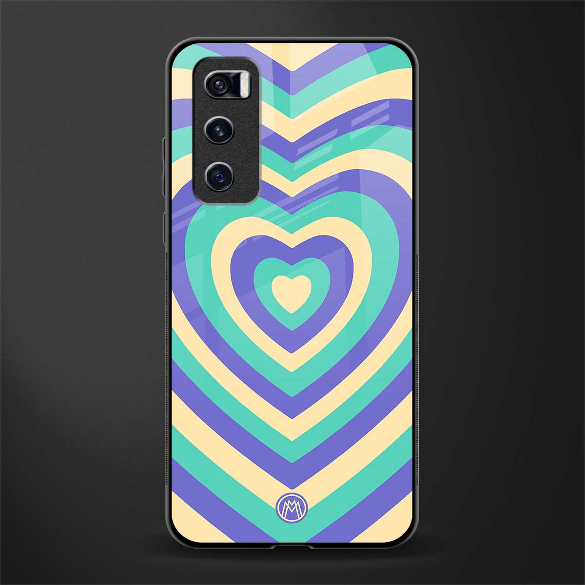 y2k purple creams heart aesthetic glass case for vivo v20 se image