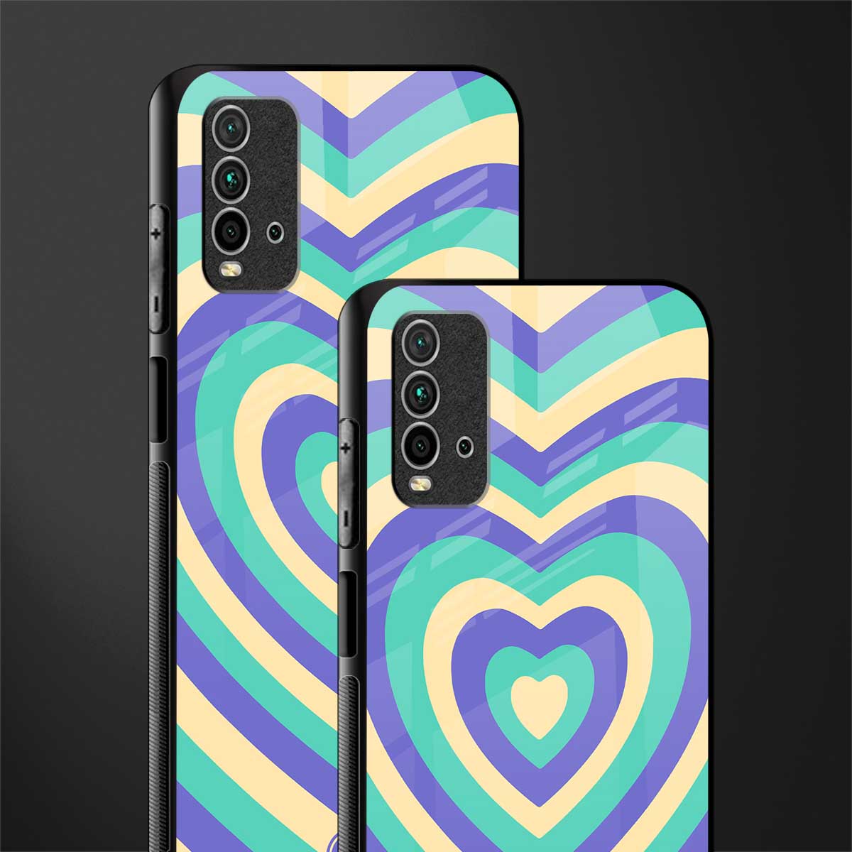 y2k purple creams heart aesthetic glass case for redmi 9 power image-2