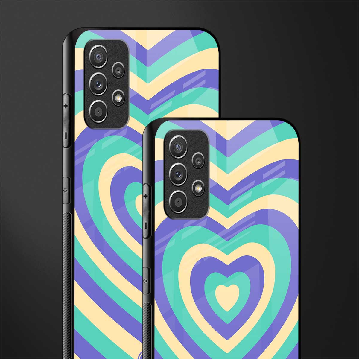 y2k purple creams heart aesthetic glass case for samsung galaxy a32 4g image-2