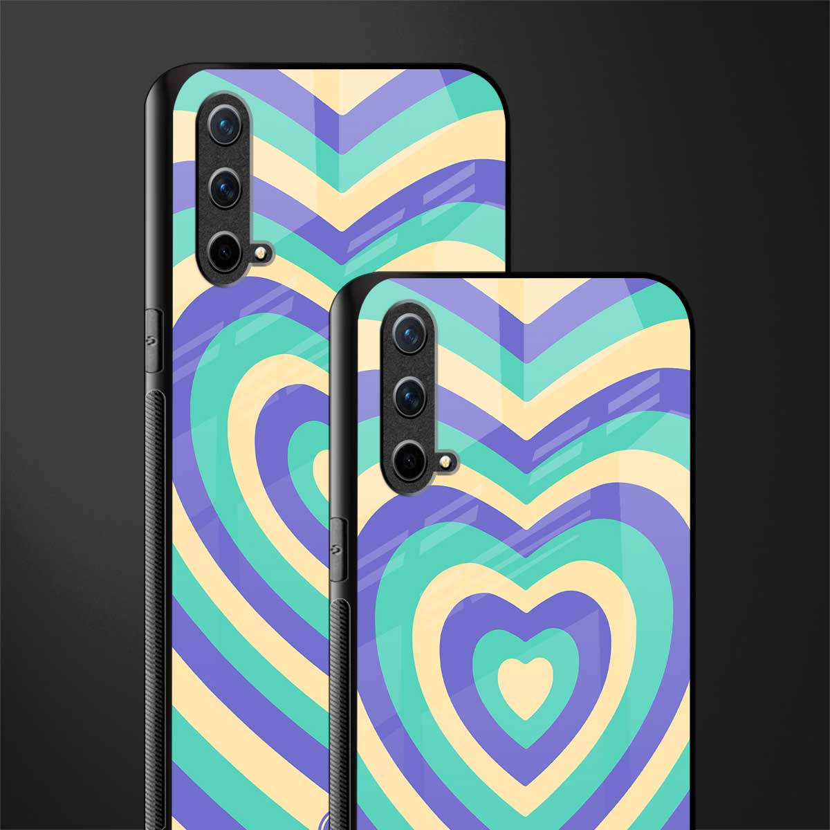 y2k purple creams heart aesthetic glass case for oneplus nord ce 5g image-2