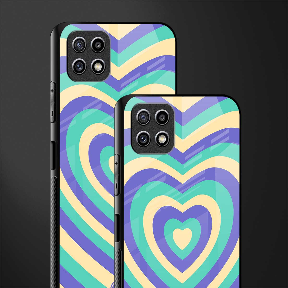 y2k purple creams heart aesthetic glass case for samsung galaxy a22 5g image-2