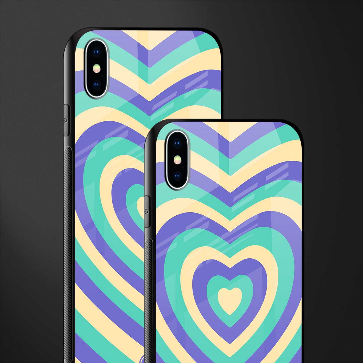 y2k purple creams heart aesthetic glass case for iphone xs max image-2