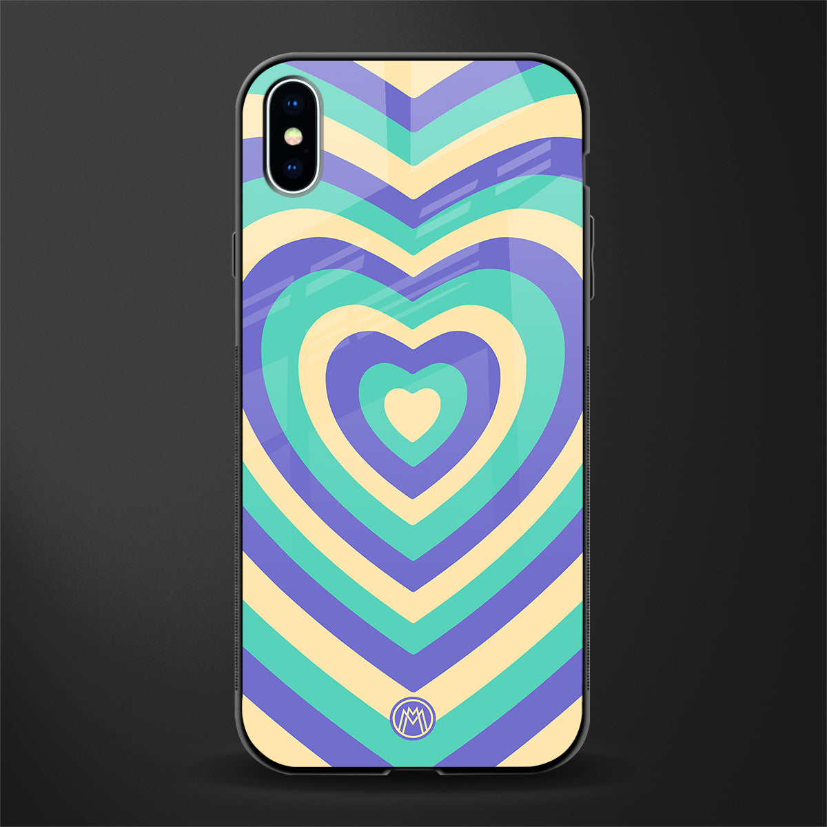 y2k purple creams heart aesthetic glass case for iphone xs max image