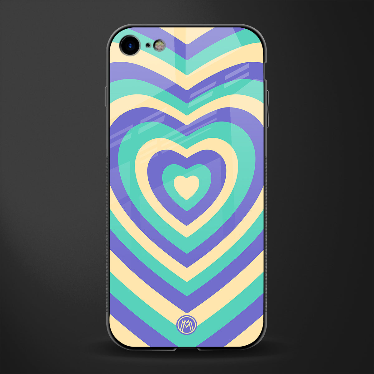 y2k purple creams heart aesthetic glass case for iphone 7 image