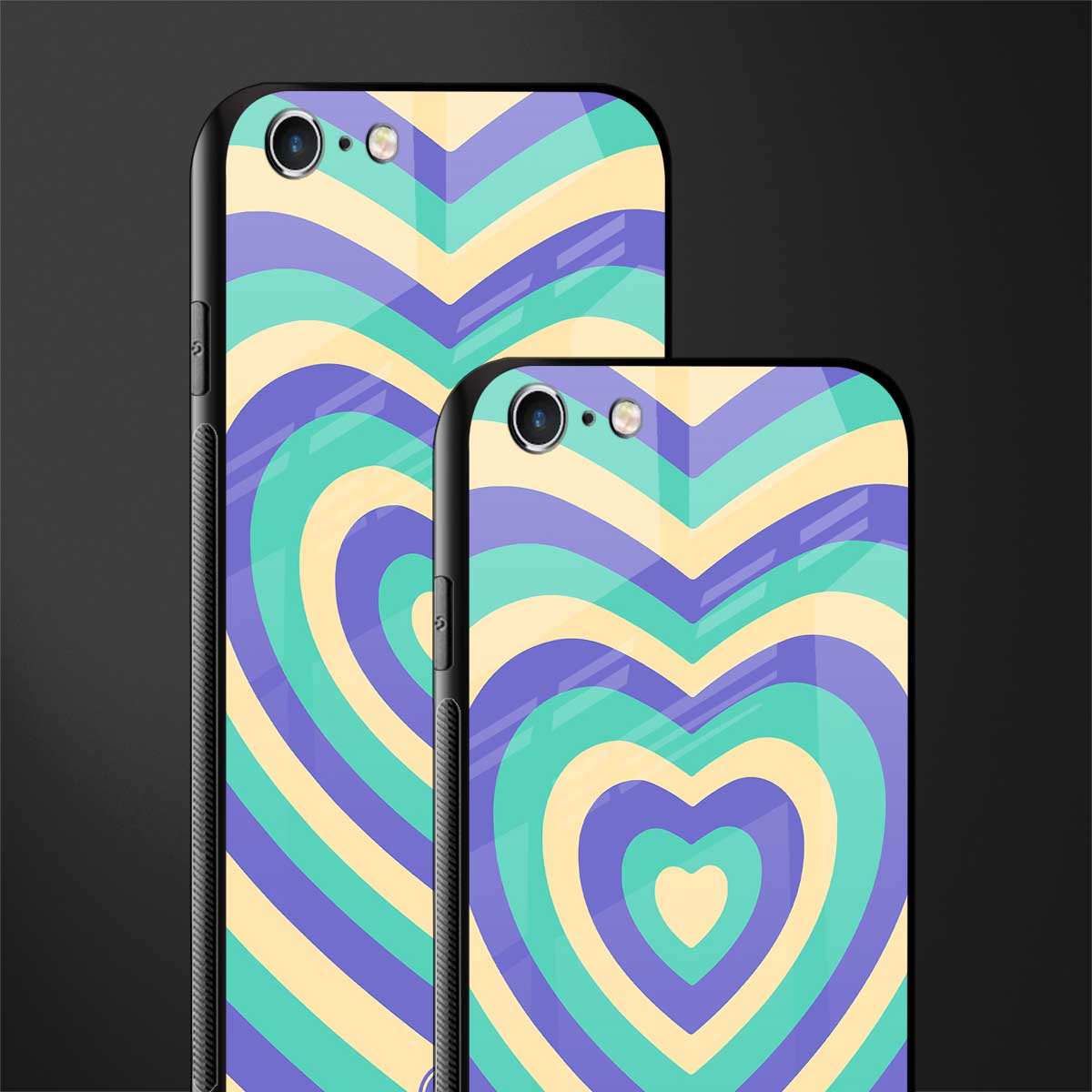 y2k purple creams heart aesthetic glass case for iphone 6s image-2