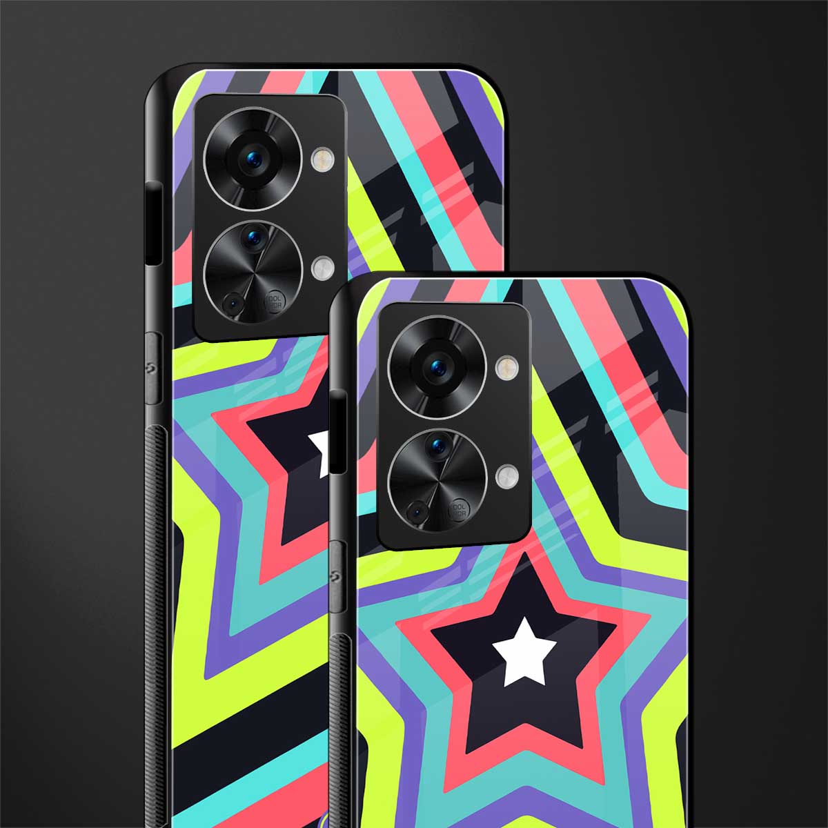 y2k purple green stars glass case for phone case | glass case for oneplus nord 2t 5g