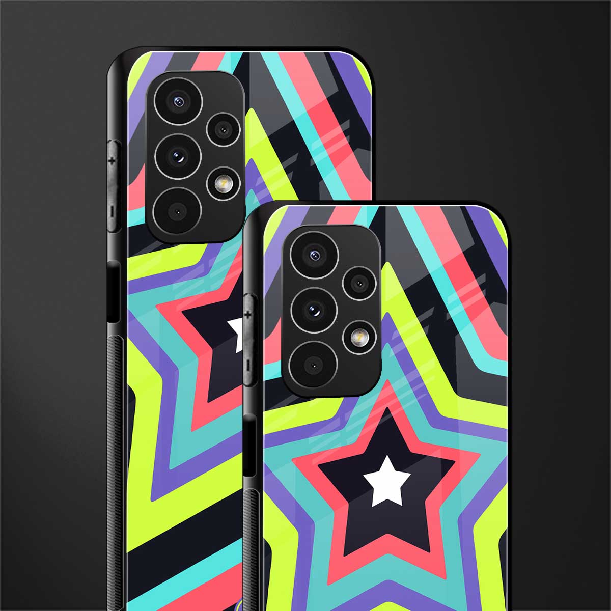 y2k purple green stars back phone cover | glass case for samsung galaxy a13 4g