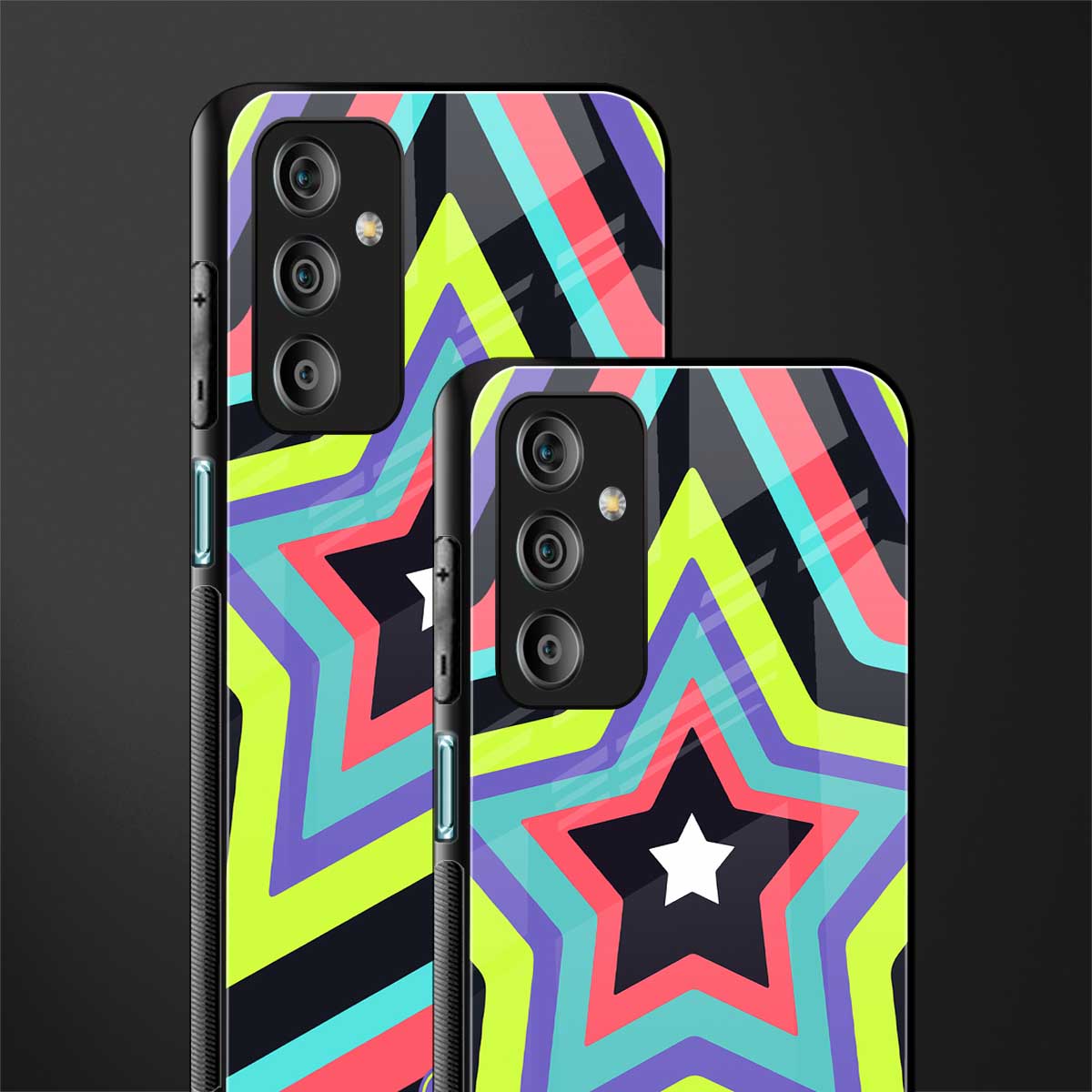 y2k purple green stars back phone cover | glass case for samsung galaxy f23 5g