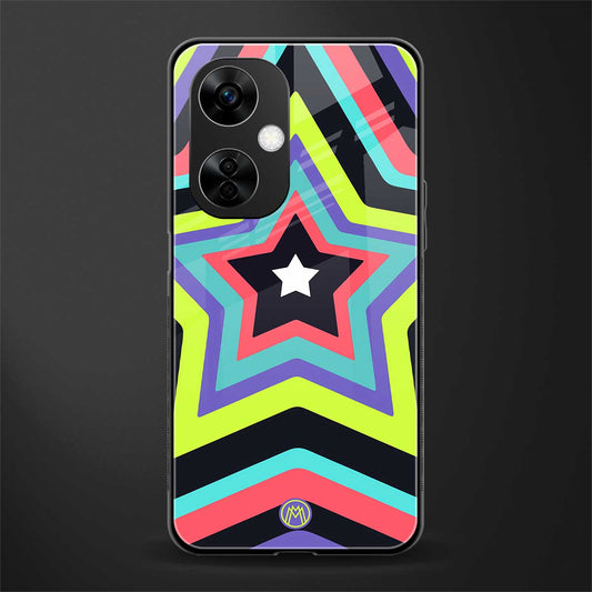 y2k purple green stars back phone cover | glass case for oneplus nord ce 3 lite