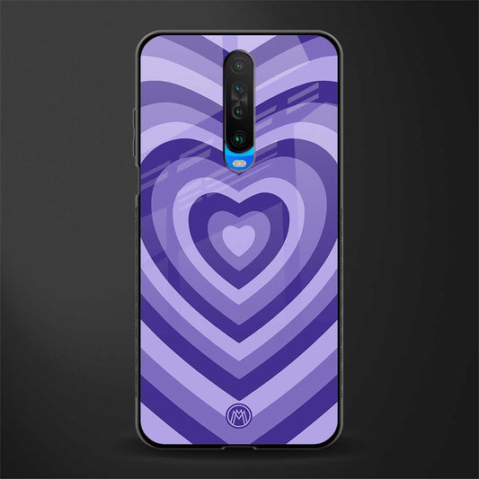 y2k purple hearts aesthetic glass case for poco x2 image