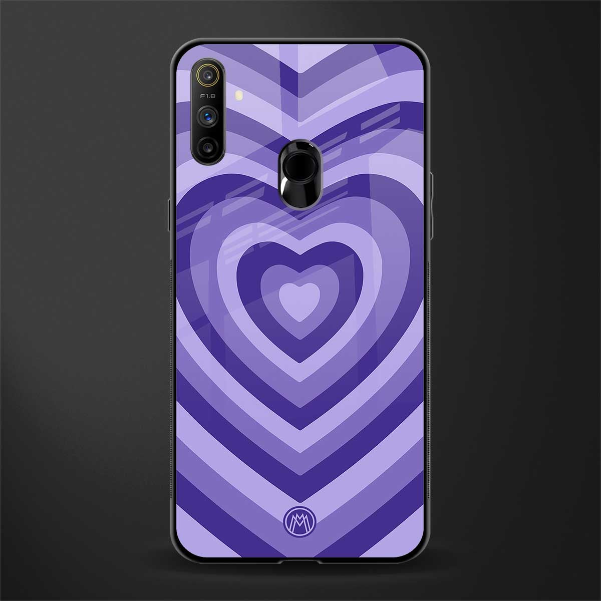 y2k purple hearts aesthetic glass case for realme narzo 20a image
