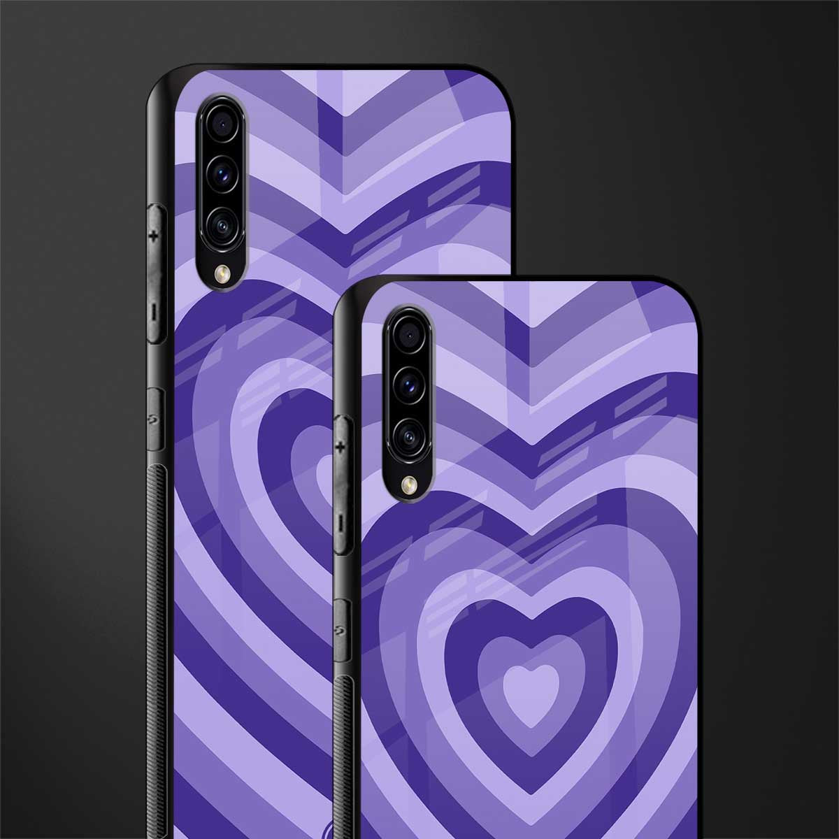 y2k purple hearts aesthetic glass case for samsung galaxy a30s image-2