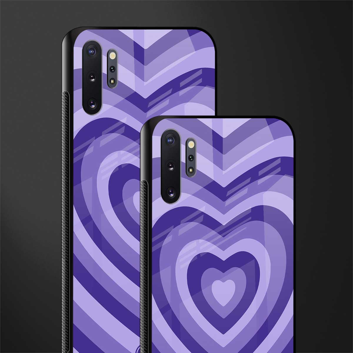 y2k purple hearts aesthetic glass case for samsung galaxy note 10 plus image-2